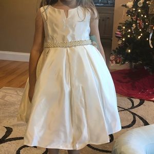Ivory Satin Girls Dress